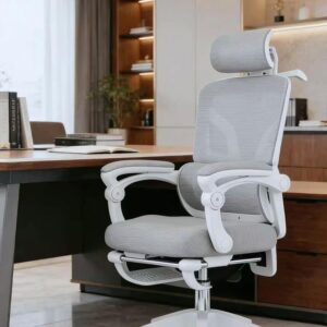 Ergonomic Office Chair,350lbs Heavy Duty Chair with Adjustable Lumbar Support & Headrest, Breathable Mesh, 90-135° Recline Lock, Footrest, Buttock-Care Cushion, Computer/Gaming Chair for Home/Office