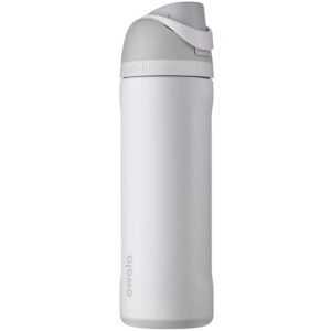 Owala FreeSip Insulated Stainless Steel Water Bottle with Straw for Sports and Travel, BPA-Free, 24-Ounce, Shy Marshmallow