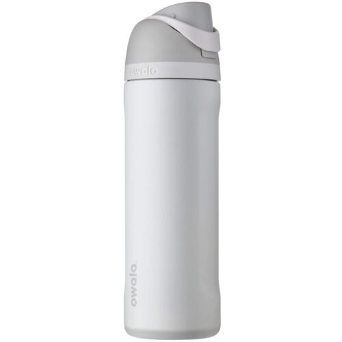 Owala FreeSip Insulated Stainless Steel Water Bottle with Straw for Sports and Travel, BPA-Free, 24-Ounce, Shy Marshmallow